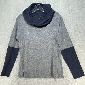 Pure Amici Cowl Neck Sweater Womens Size Small Blue And Gray Made In Peru